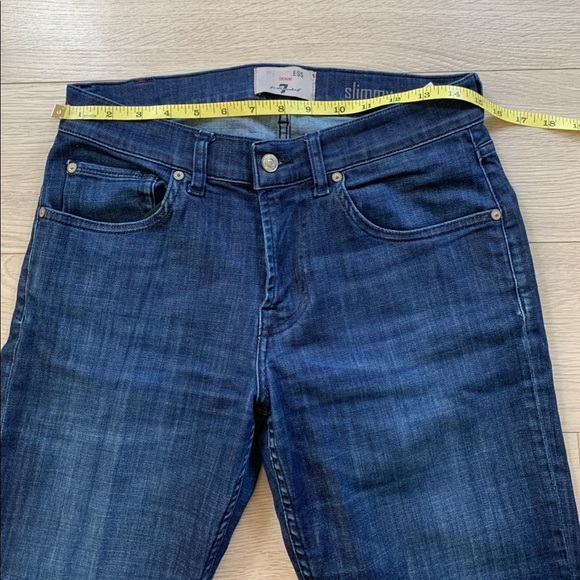 7 for All Mankind Slimmy Weightless Denim Dark Wash Jeans - Picture 14 of 16